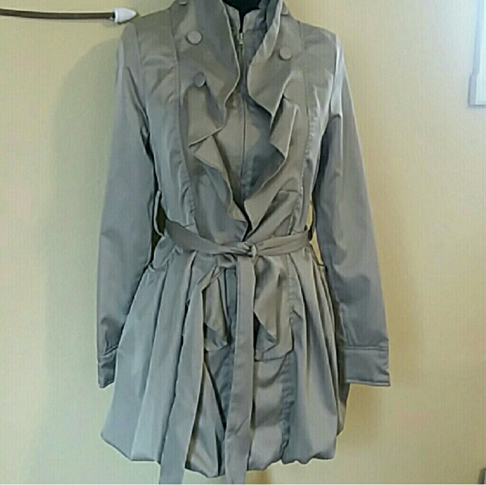 Ruffled Trench Coat